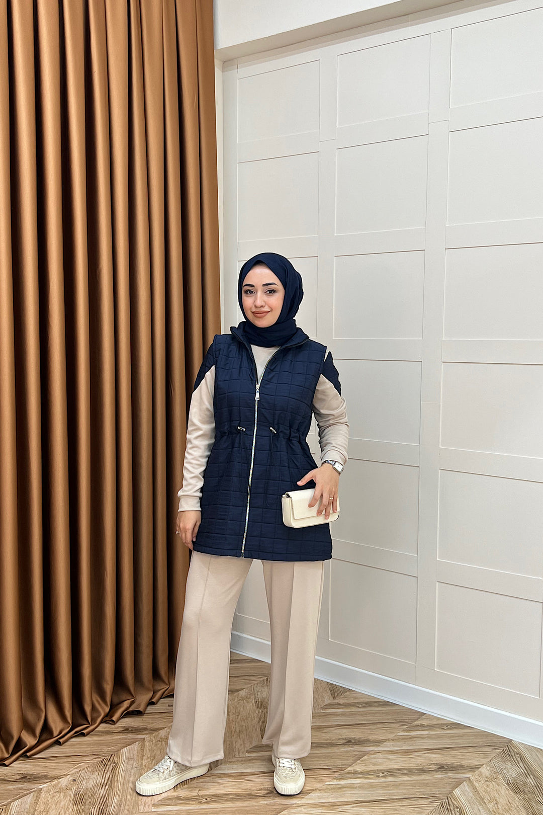 Armoni Kapitone Yelekli Üçlü Takım Lacivert 6015-LACIVERT