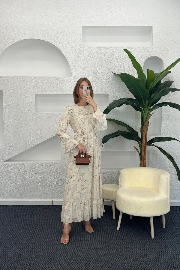 Julia Şifon Elbise Oranj 3063-ORANJ