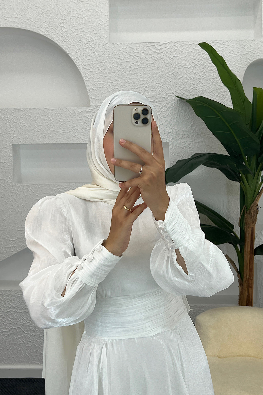 Marly Beli Piliseli Abiye Beyaz 3066-BEYAZ