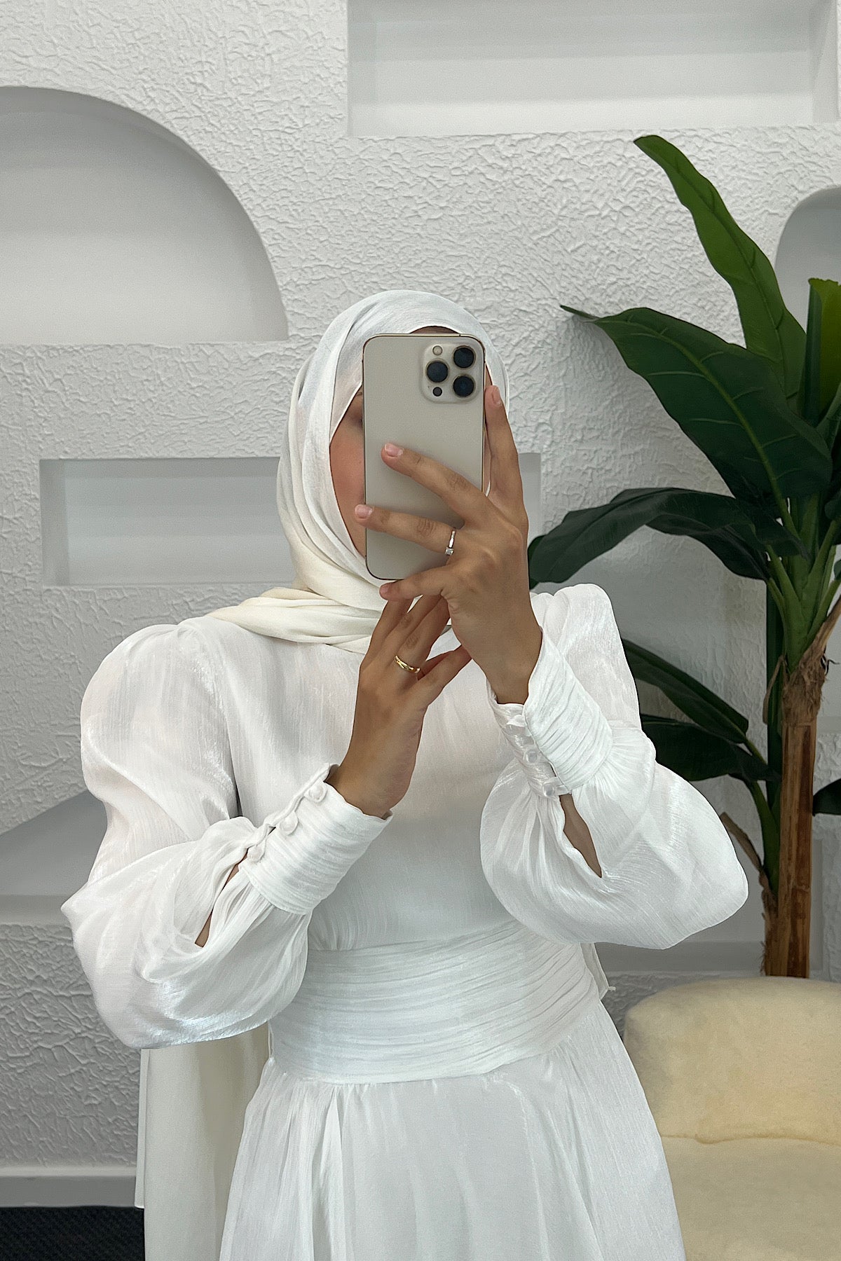 Marly Beli Piliseli Abiye Beyaz 3066-BEYAZ