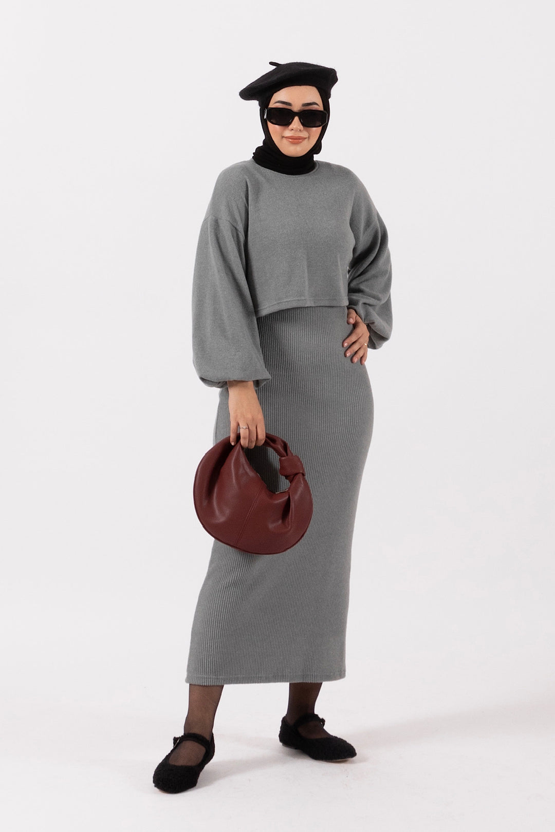 Lamis İkili Elbise Antrasit 24K4982-ANTRASIT