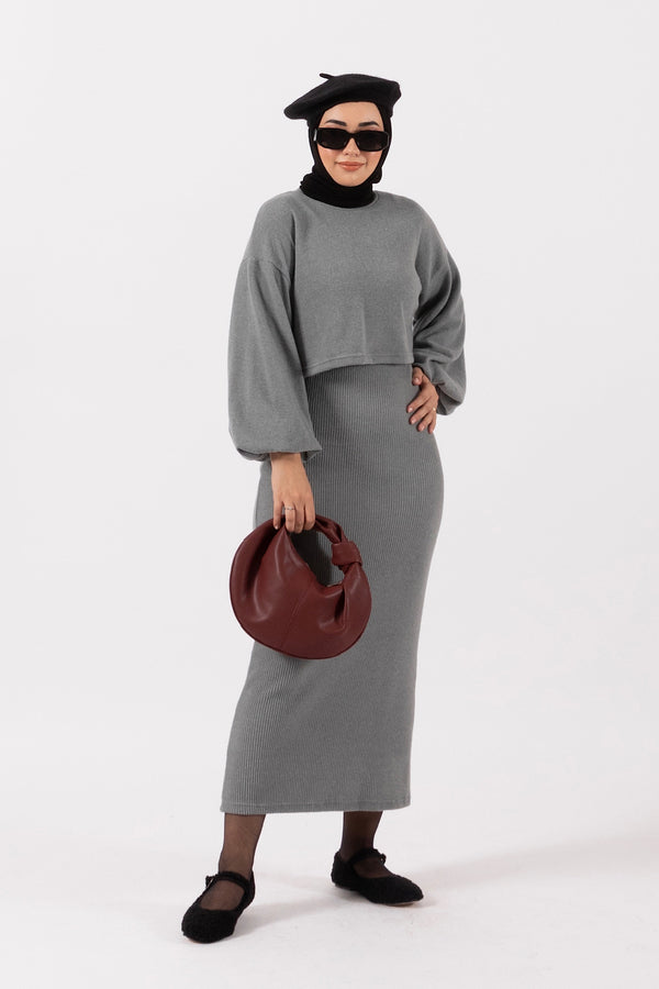 Lamis İkili Elbise Antrasit 24K4982-ANTRASIT