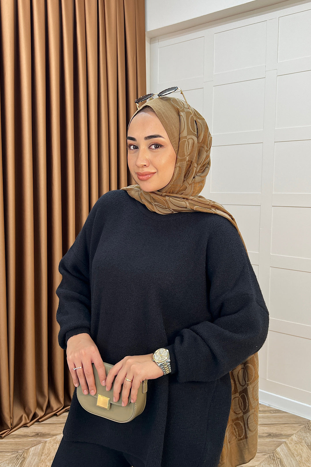 Dilşah Angora İkili Triko Takım Siyah 25650-SIYAH