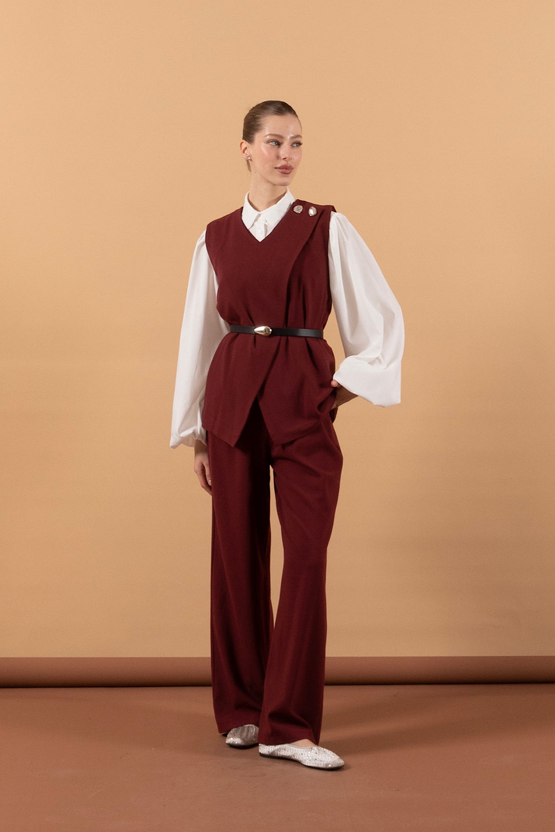 İkili Pantolon Takım Bordo 1632-BORDO