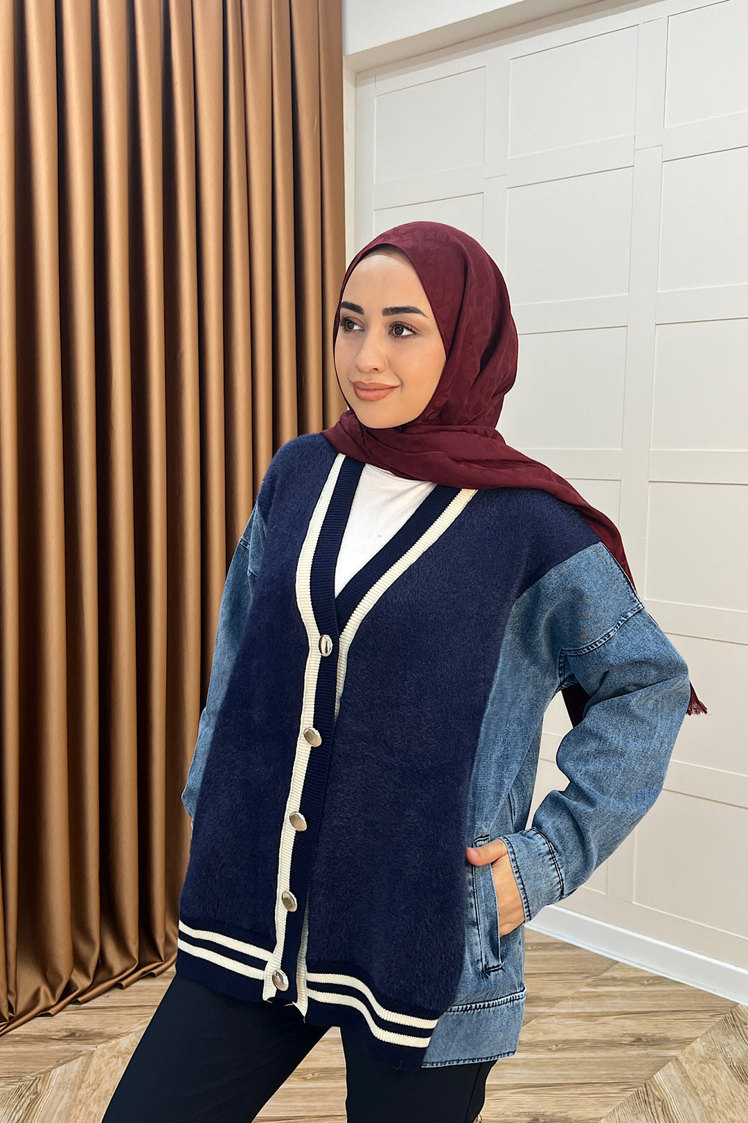 Kedi Sakal Kolej Kot Ceket Lacivert 25390-LACIVERT