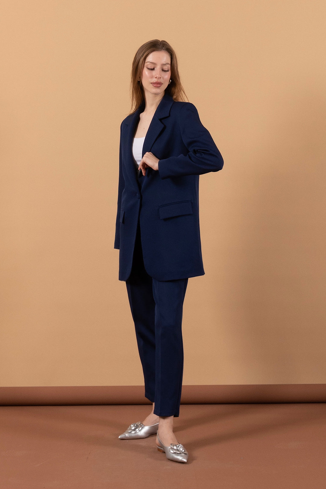 Tek Düğmeli Ceket Takım Lacivert 6195-LACIVERT
