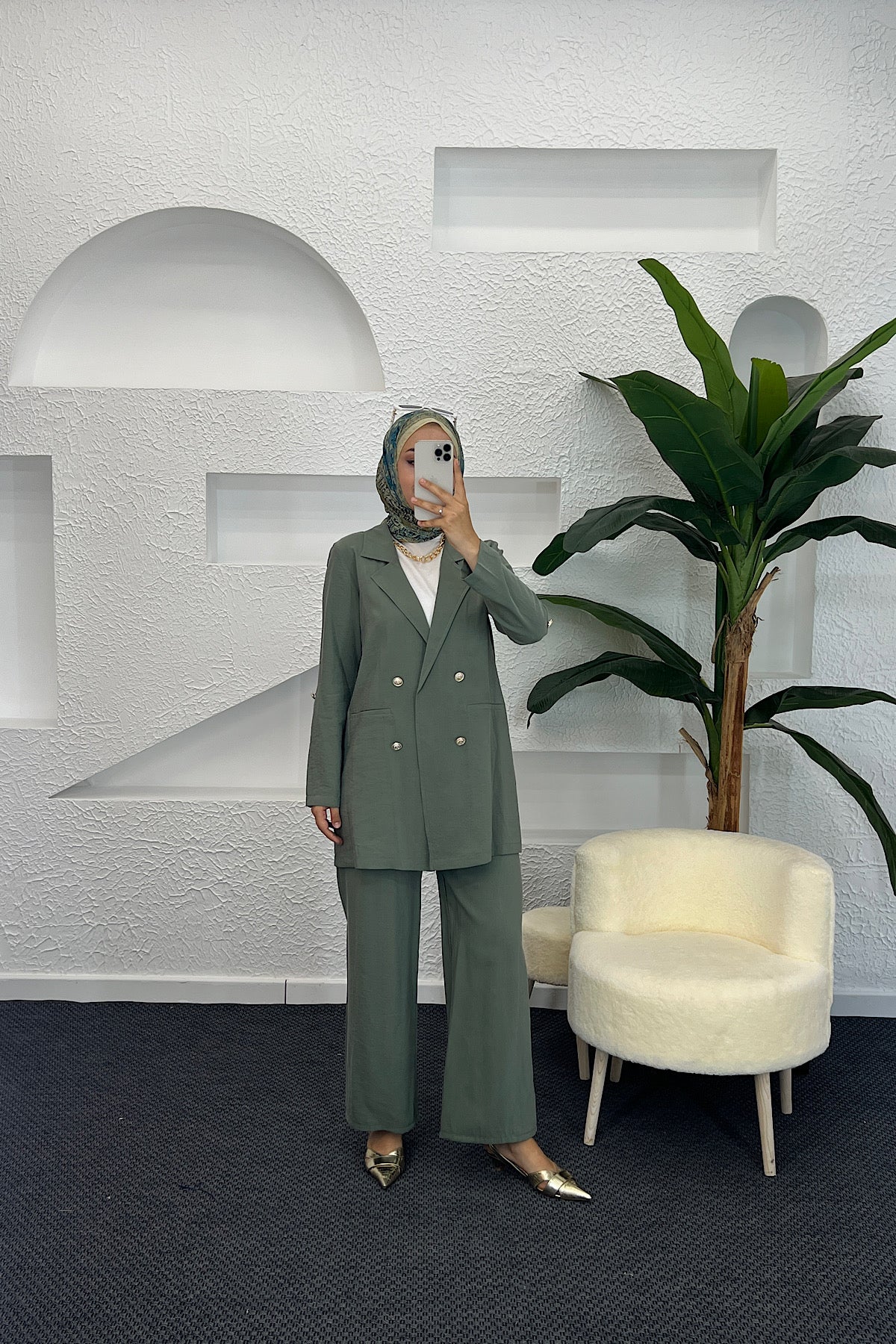 Sandra Ceketli Takım Yeşil 5003-YESIL