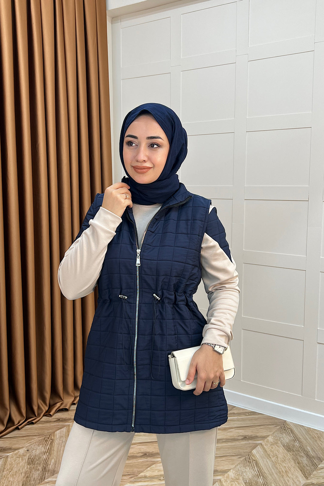 Armoni Kapitone Yelekli Üçlü Takım Lacivert 6015-LACIVERT