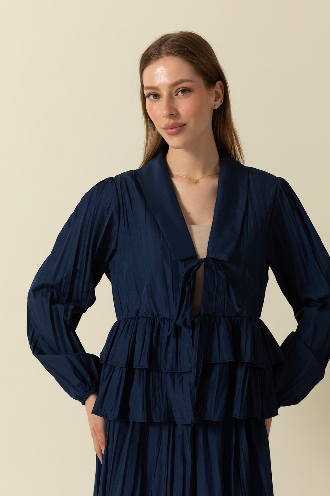 Piliseli Etek Takım Lacivert 2112-LACIVERT