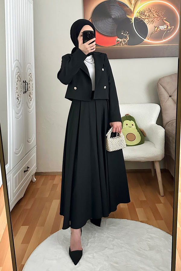 Pirikaşe Etekli Takım Siyah 2056-SIYAH