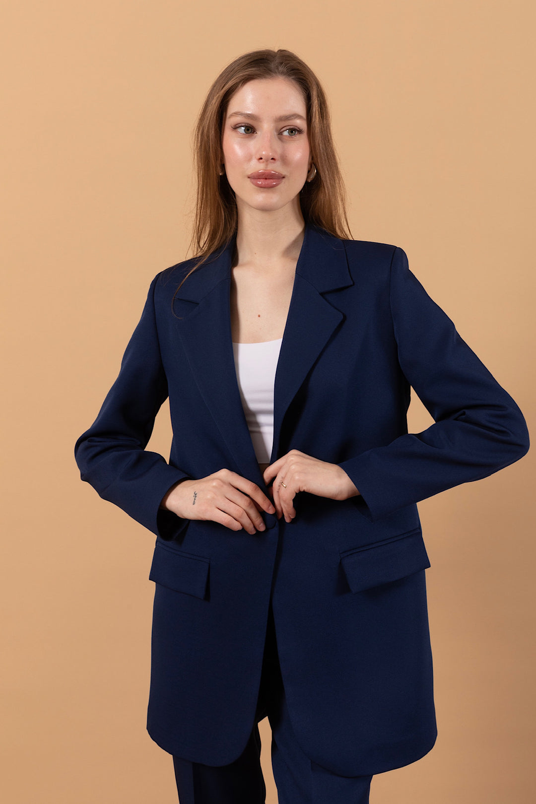 Tek Düğmeli Ceket Takım Lacivert 6195-LACIVERT