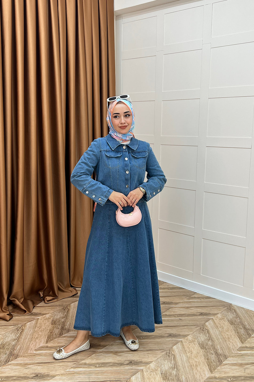 Kot Ceket Etekli Takım Mavi 6196-MAVI