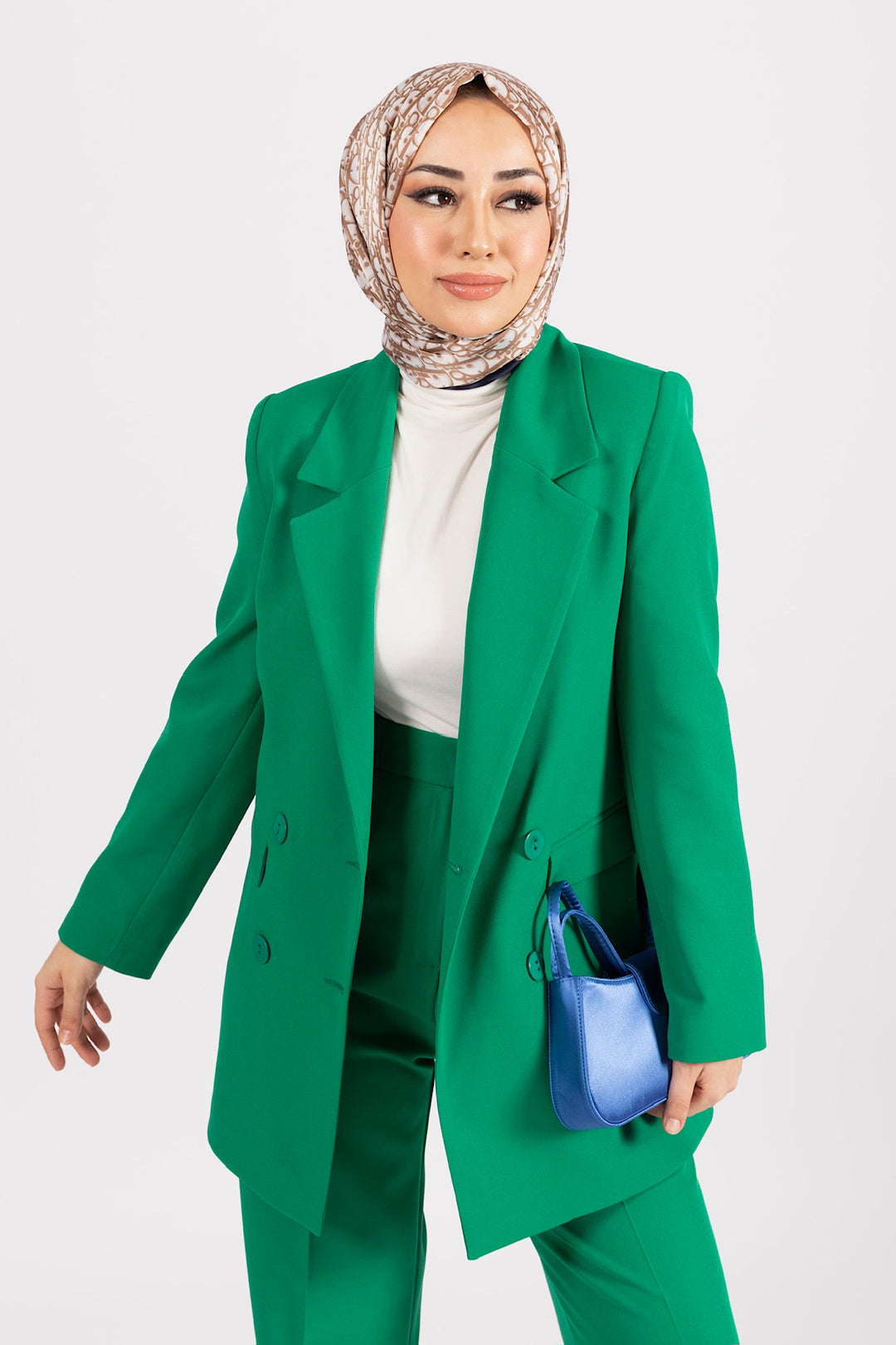 Dört Düğme Ceket Takım Yeşil 6152-YESIL