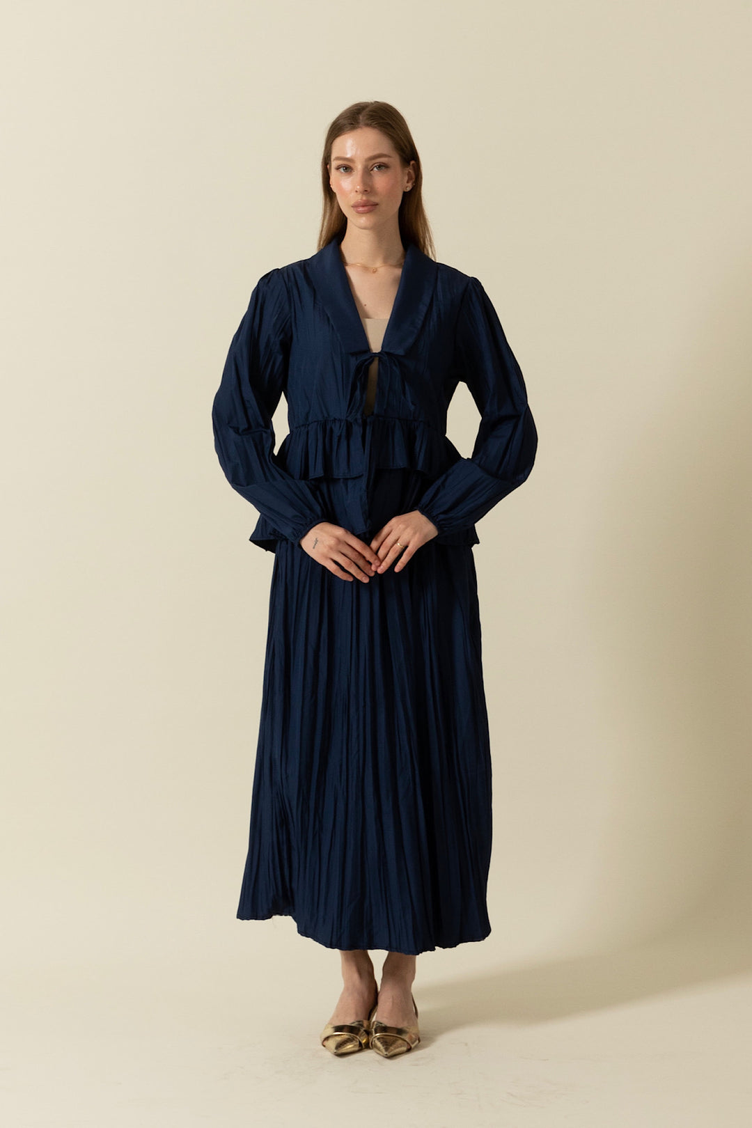 Piliseli Etek Takım Lacivert 2112-LACIVERT