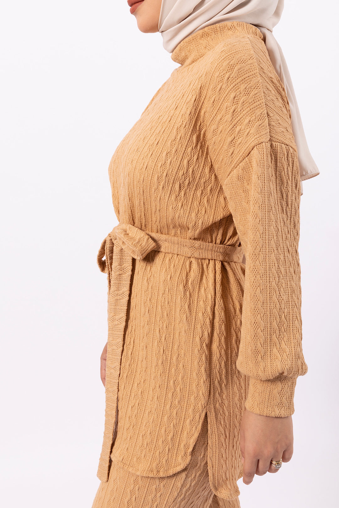 Elina İkili Örme Takım Camel 24K6178-CAMEL