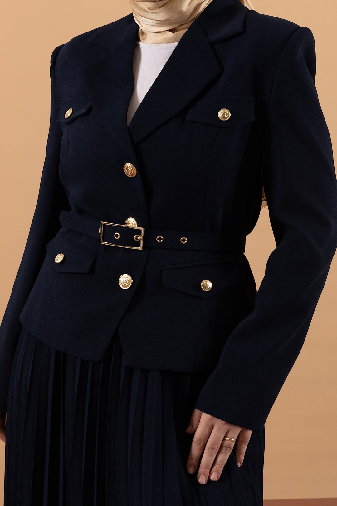 Eteği Piliseli Ceket Takım Lacivert 2019-LACIVERT