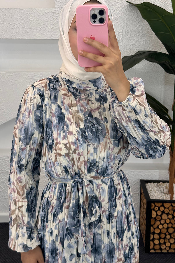 Liana Piliseli Elbise Antrasit 3040-ANTRASIT