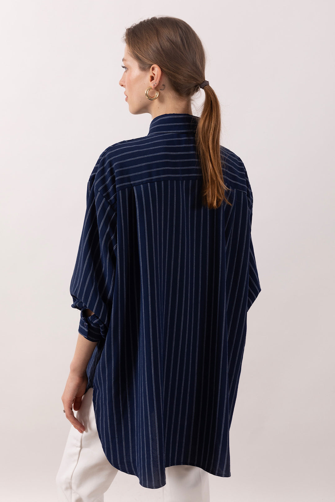 Çizgi Detay Tunik Lacivert 01573-LACIVERT