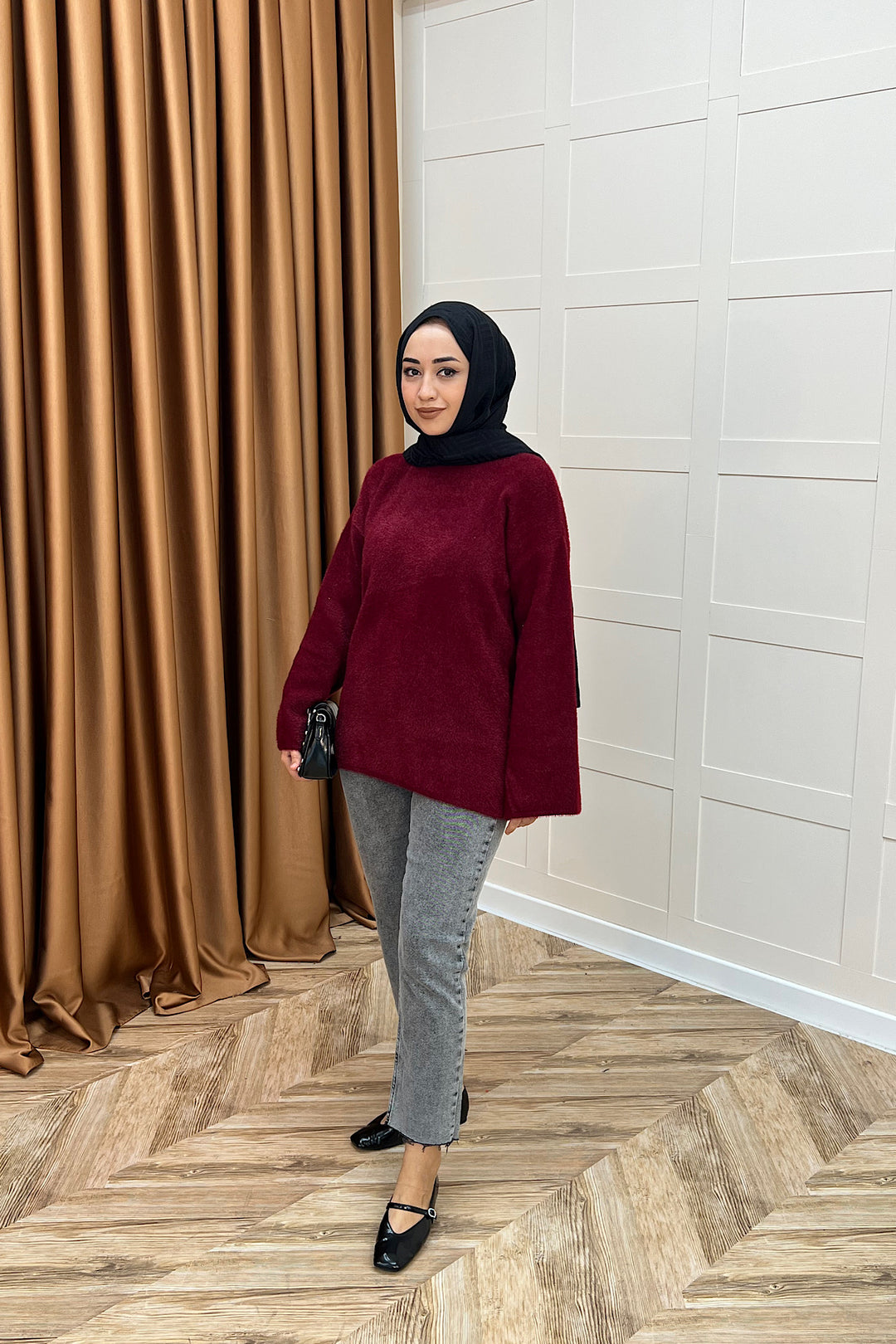 Leyal Triko Kazak Bordo 25440-BORDO