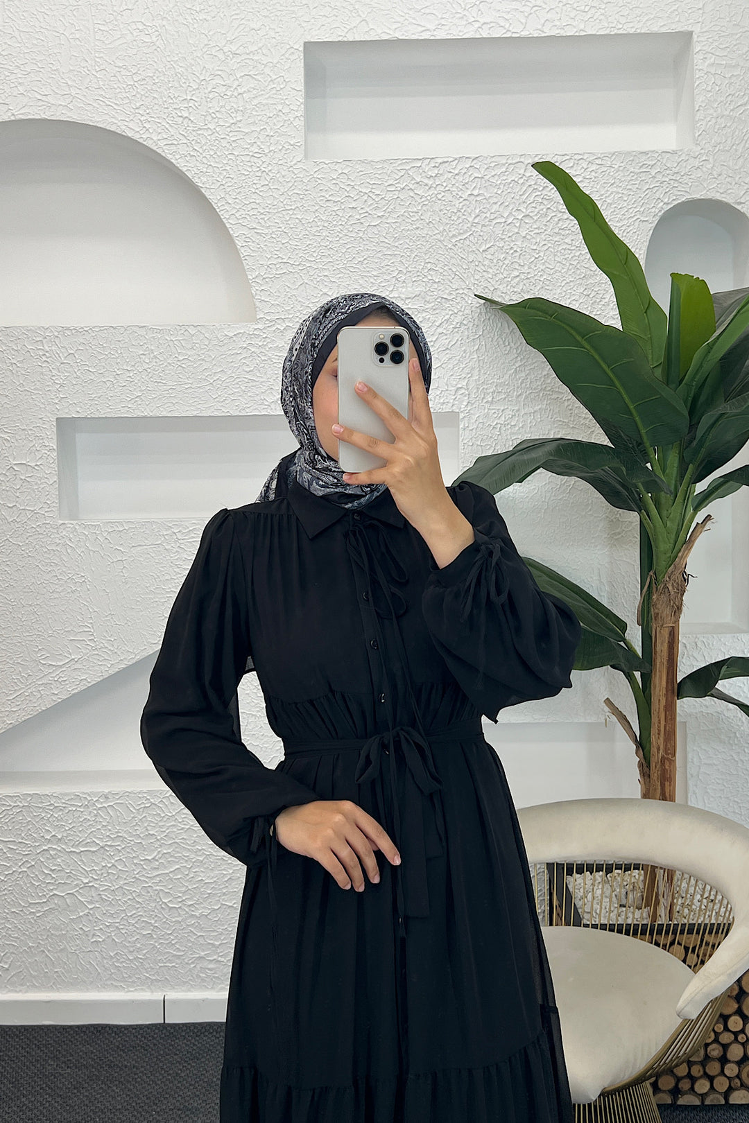 Belinda Şifon Elbise Siyah 3043-SIYAH