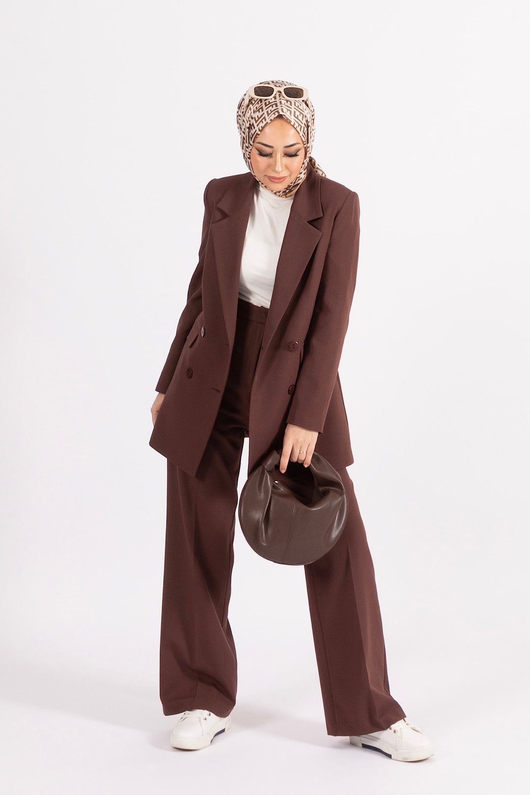 Dört Düğme Ceket Takım Kahverengi 6152-KAHVERENGI