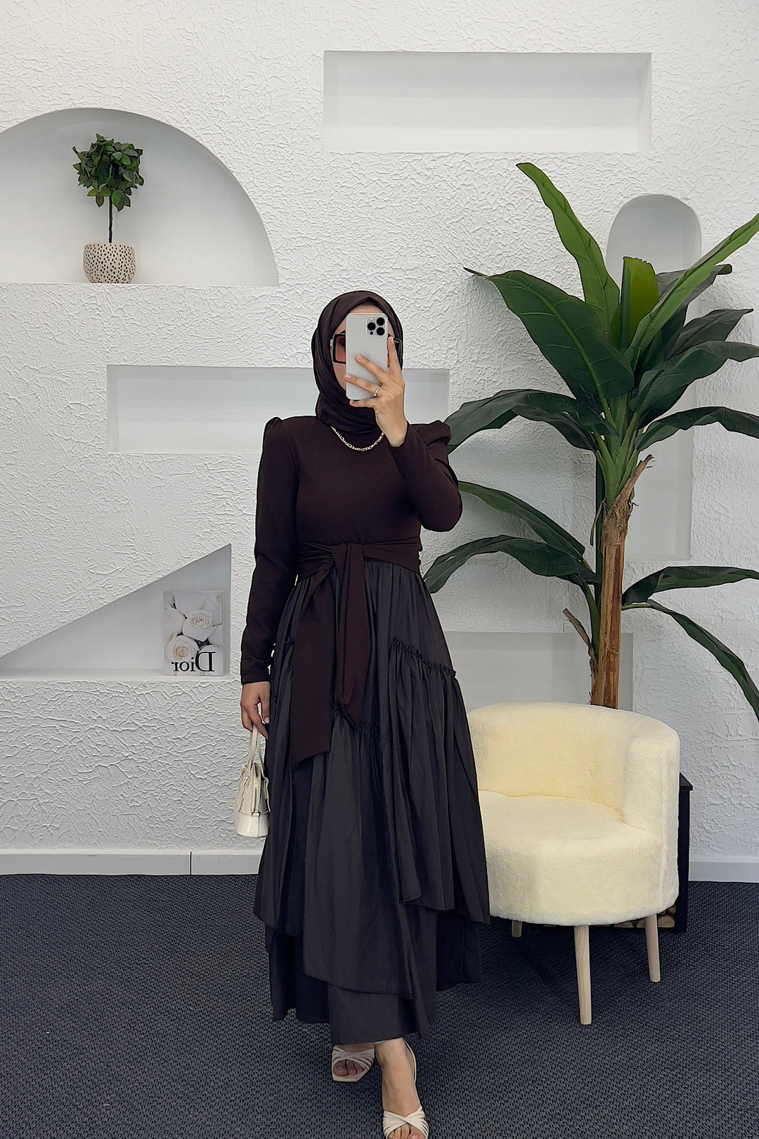 Zeny Elbıse Kahverengı 6001-KAHVERENGI