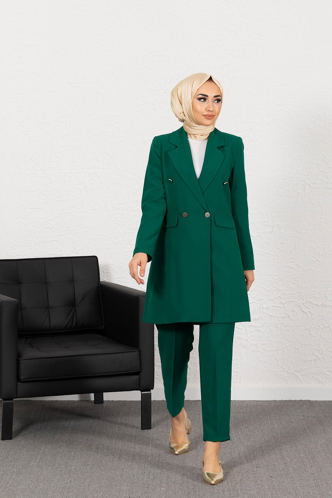 Blazer Ceketli İkili Takım Yeşil 0393-YESIL