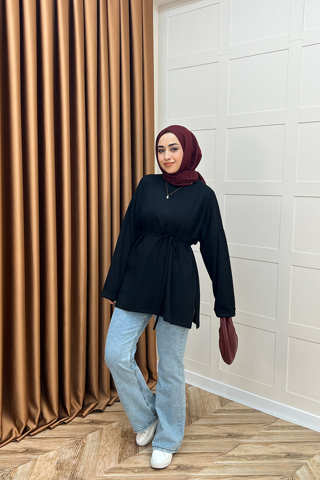 Türev Duble Kol Tunik Siyah 6060-SIYAH