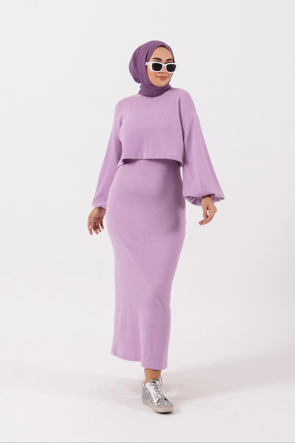 Lamis İkili Elbise Lila 24K4982-LILA