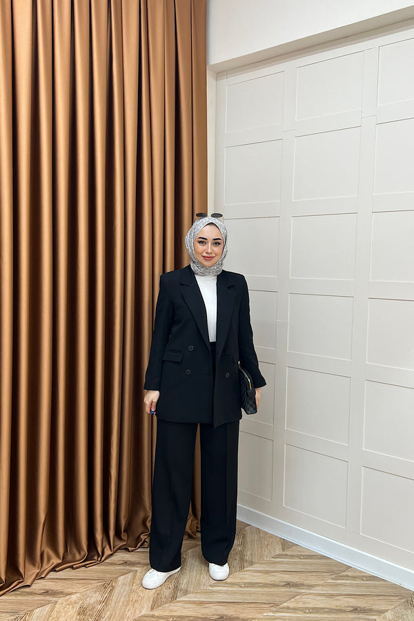 Dört Düğme Ceket Takım Siyah 6152-SIYAH