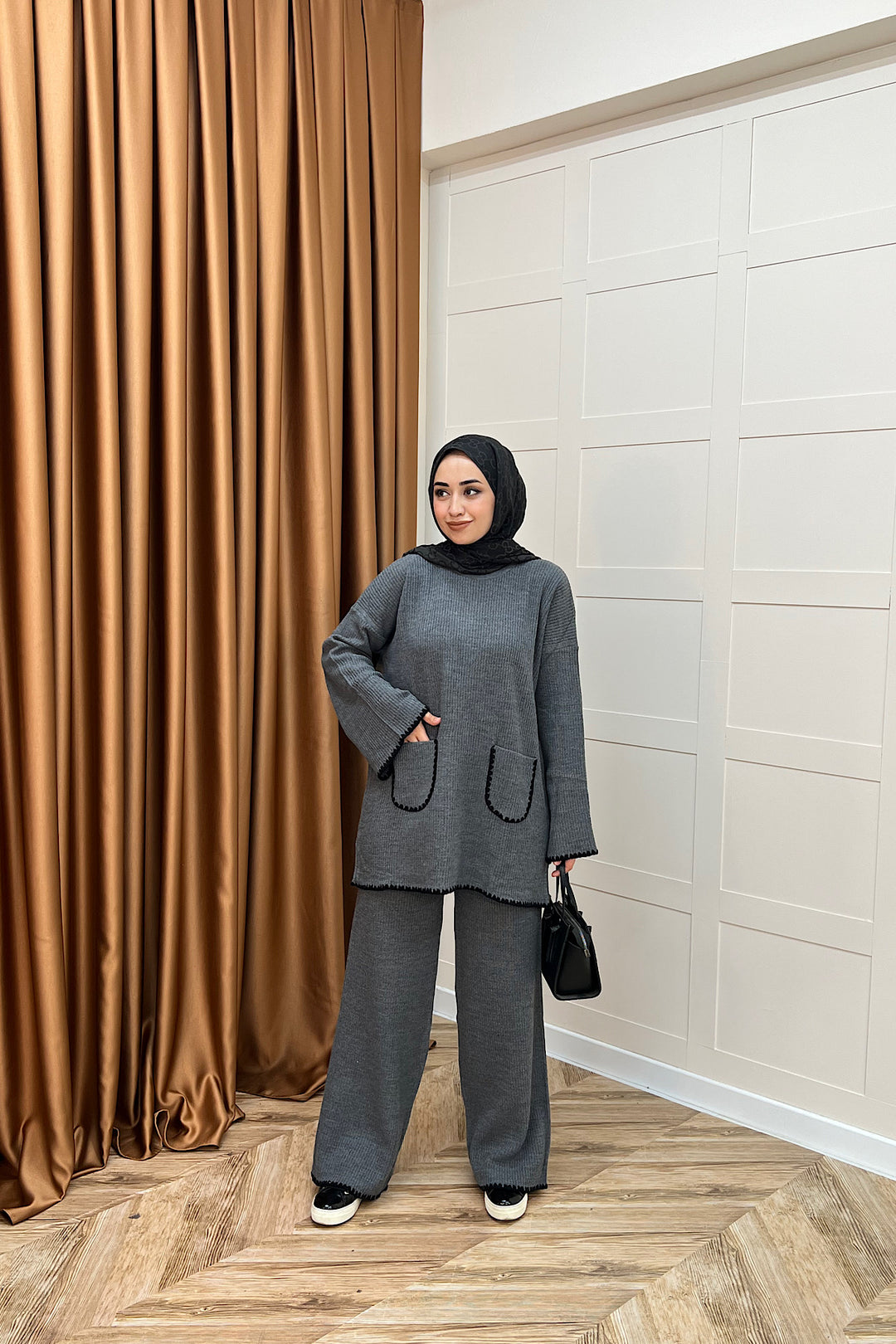 Cep Örgülü Triko Takım Antrasit 24200-ANTRASİT