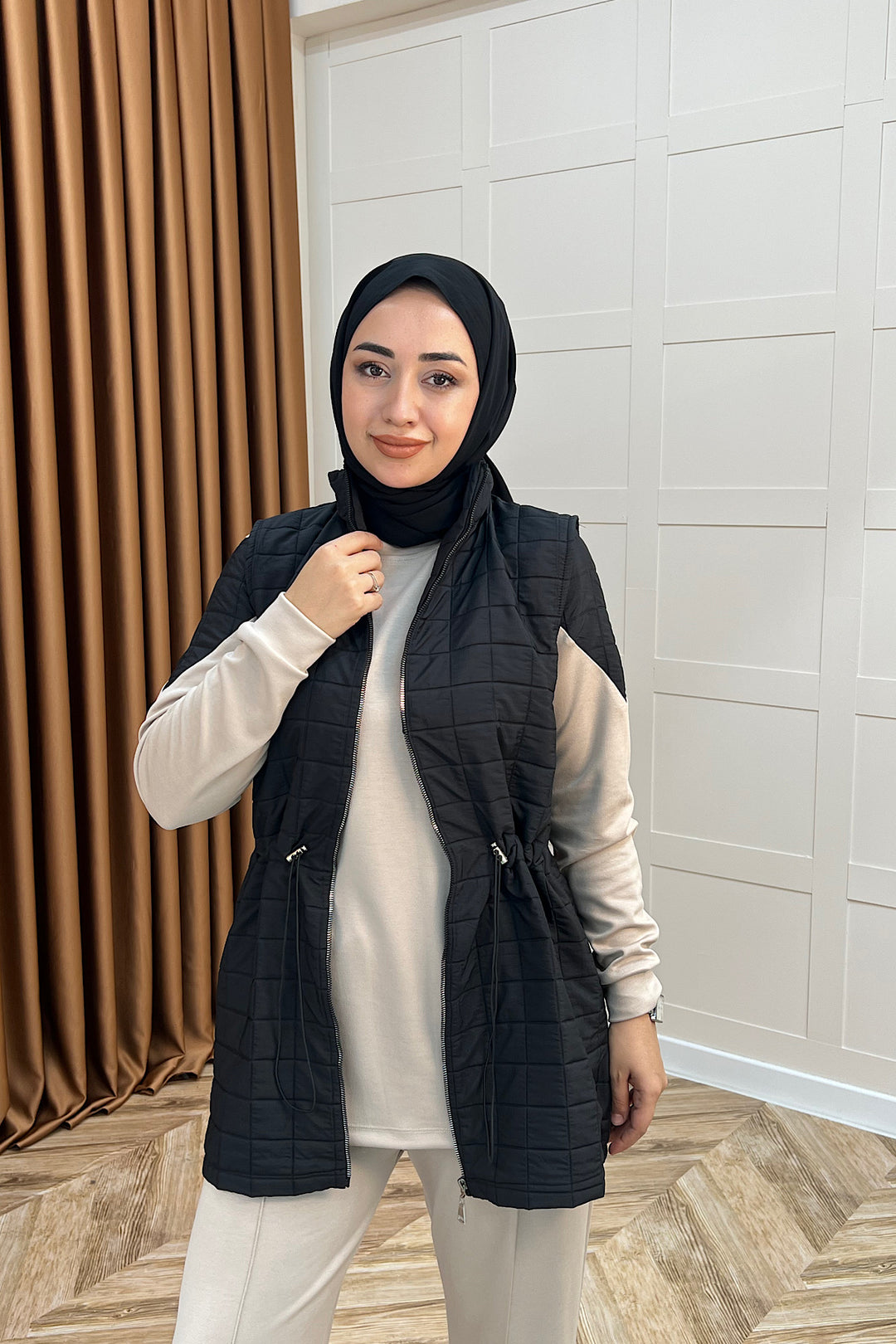 Armoni Kapitone Yelekli Üçlü Takım Siyah 6015-SIYAH