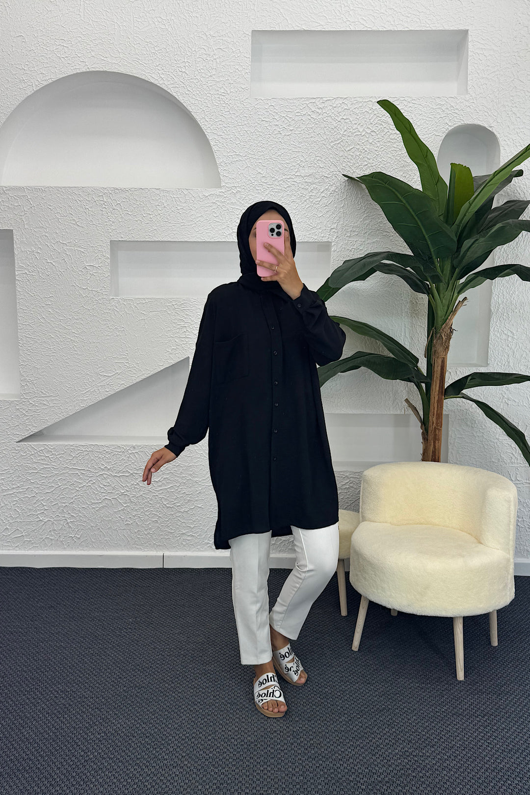 Cep Detay Linda Tunik Siyah 2457-SIYAH