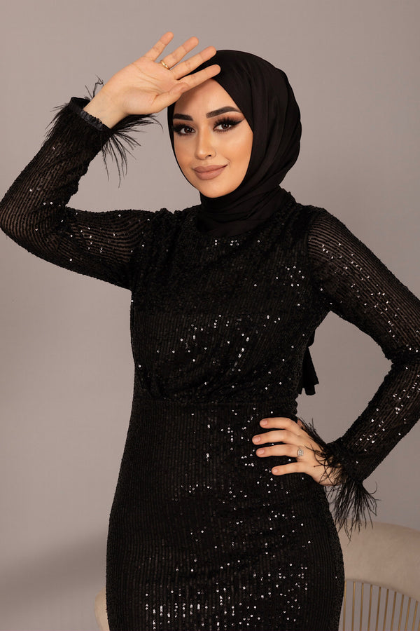 Pul Payet Balık Abiye Siyah 4811-SIYAH