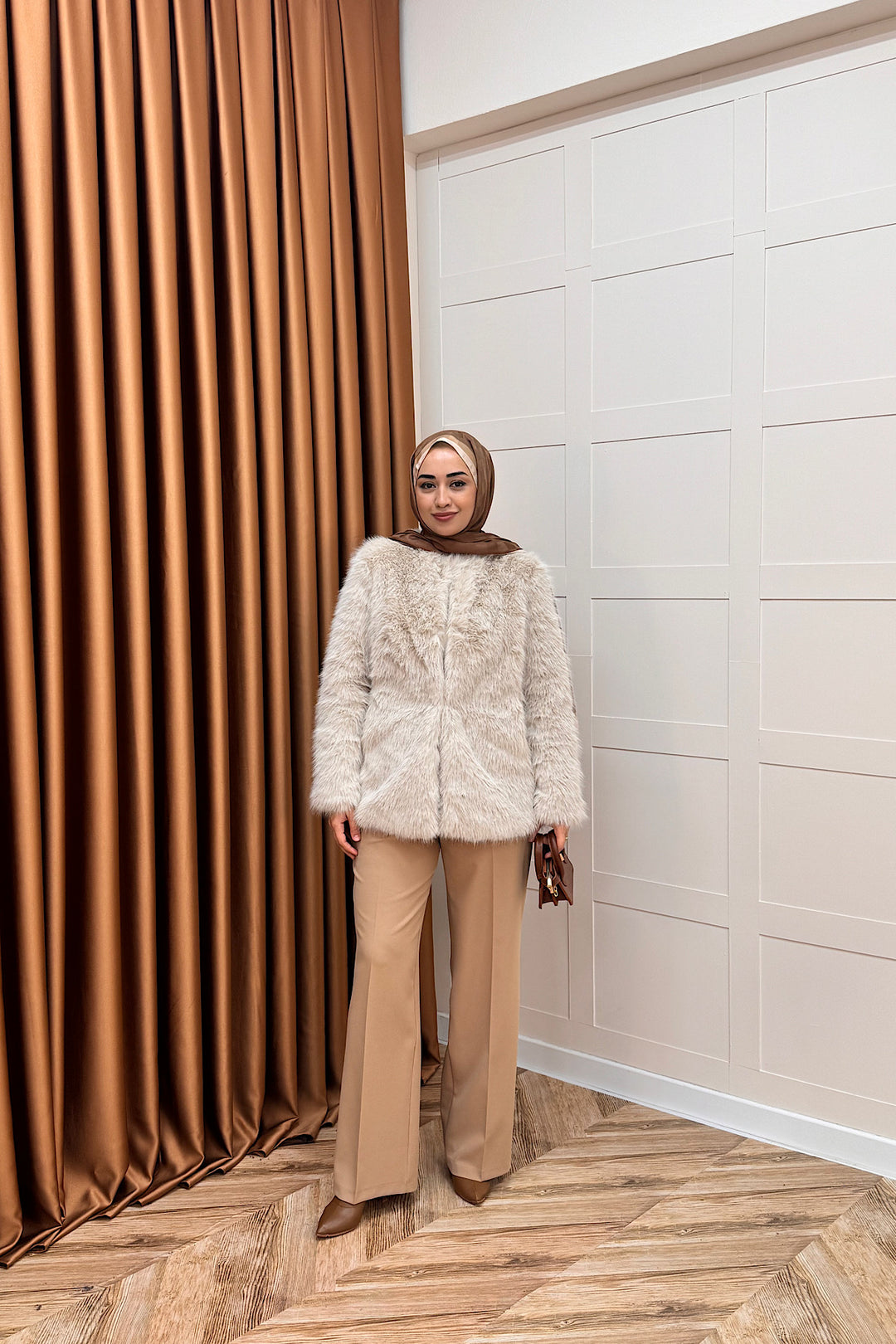 Divine Kürk Kaban Krem 5524-KREM