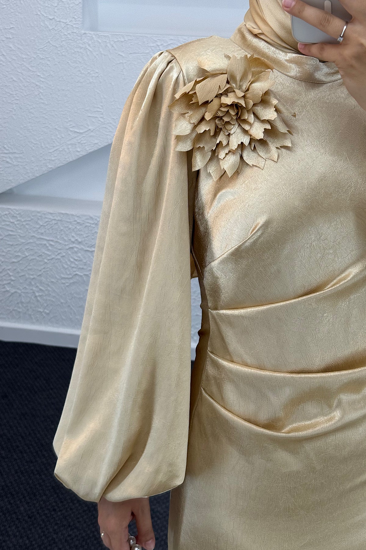 Sanna Broş Detay Abiye Gold 4985-GOLD