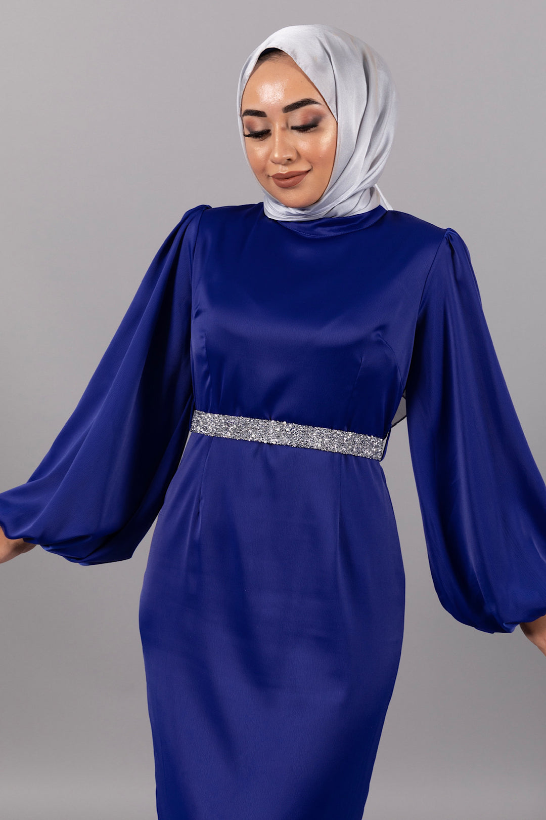 Louren Taş Kemer Abiye Saks 4977-SAKS