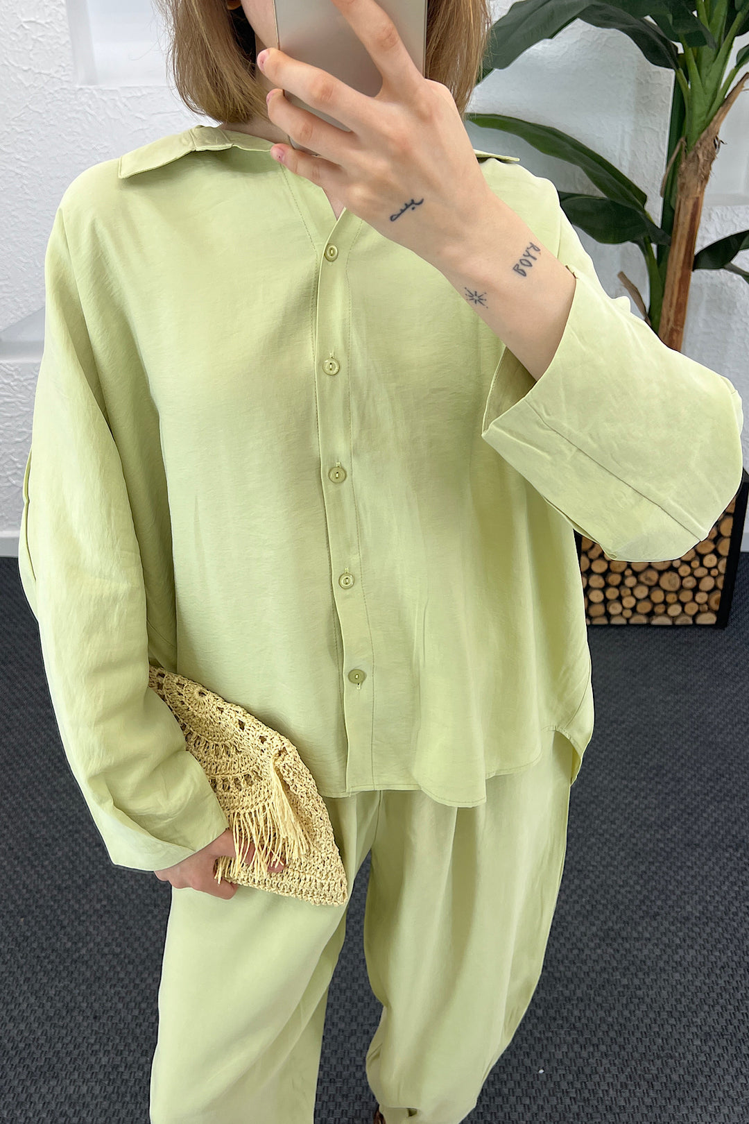 Şalvar Pantolon İkili Takım Yeşil 5230-YESIL