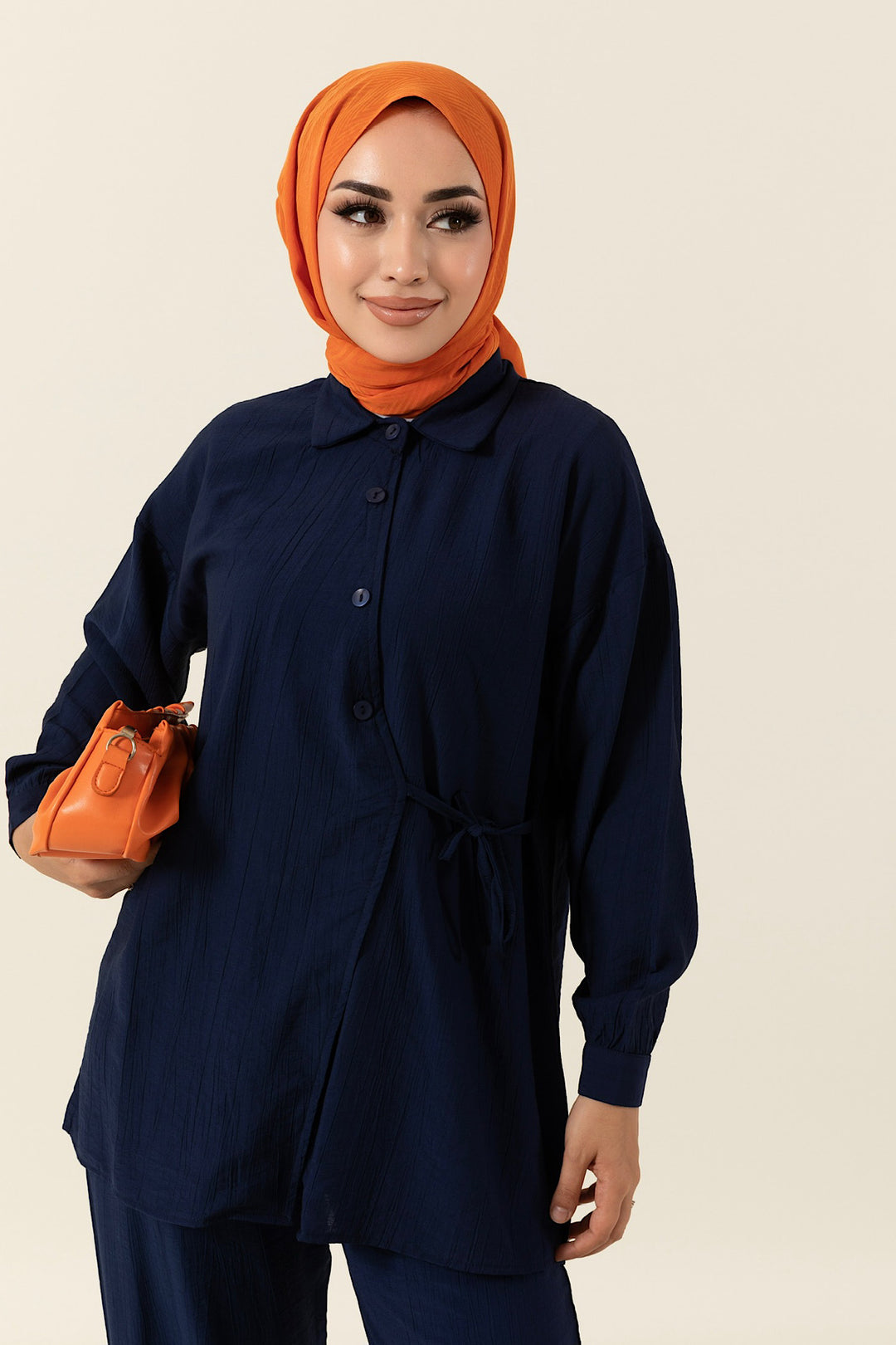 Tuana Yandan Bağlamalı Takım Lacivert 3130-LACIVERT