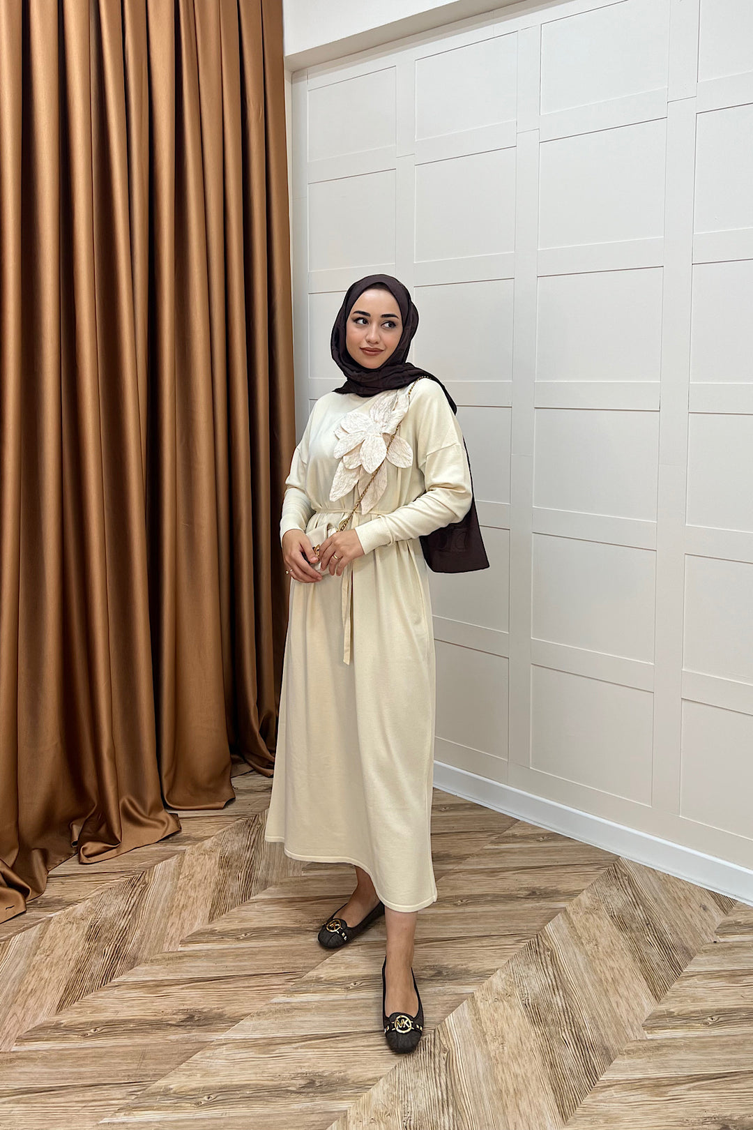 Zambak Merserize Triko Elbise Taş 25110-TAS