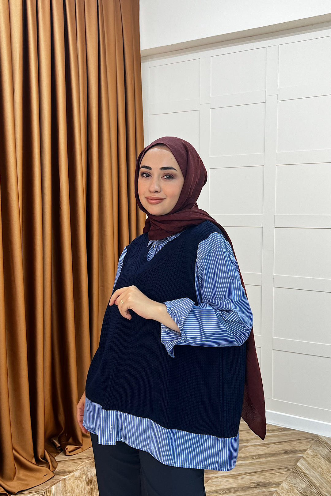 Triko Süveterli Gömlek Lacivert 24730-LACIVERT