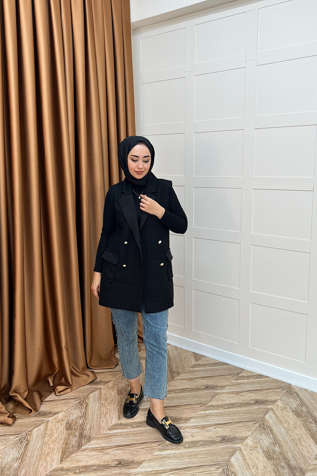 Maya Kısa Yelek Siyah 7889-SIYAH