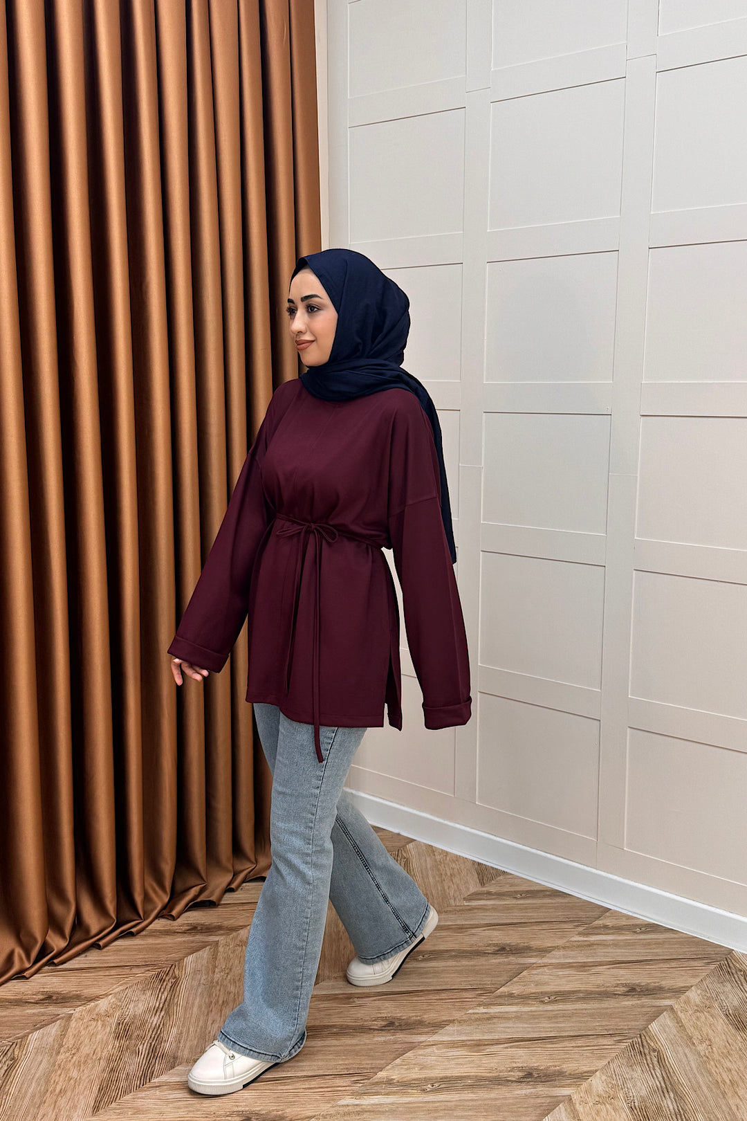 Türev Duble Kol Tunik Bordo 6060-BORDO