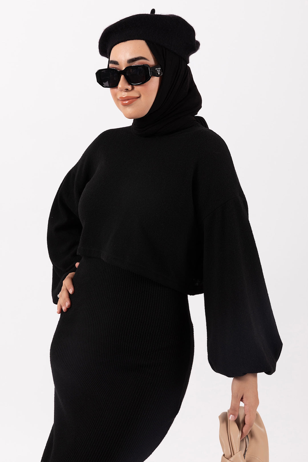 Lamis İkili Elbise Siyah 24K4982-SIYAH