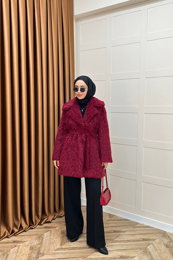 Grok Peluş Kaban Bordo 5523-BORDO