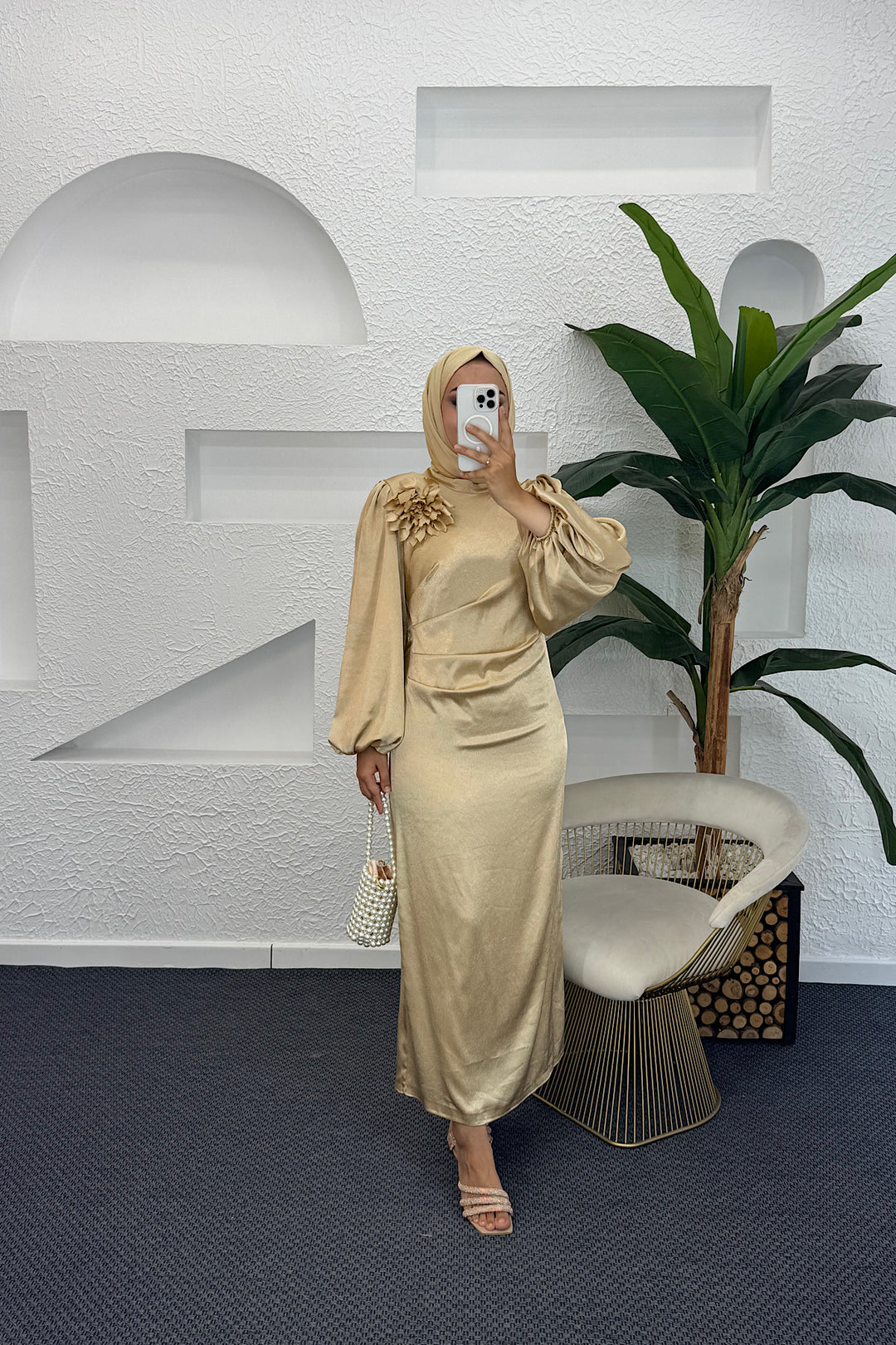 Sanna Broş Detay Abiye Gold 4985-GOLD