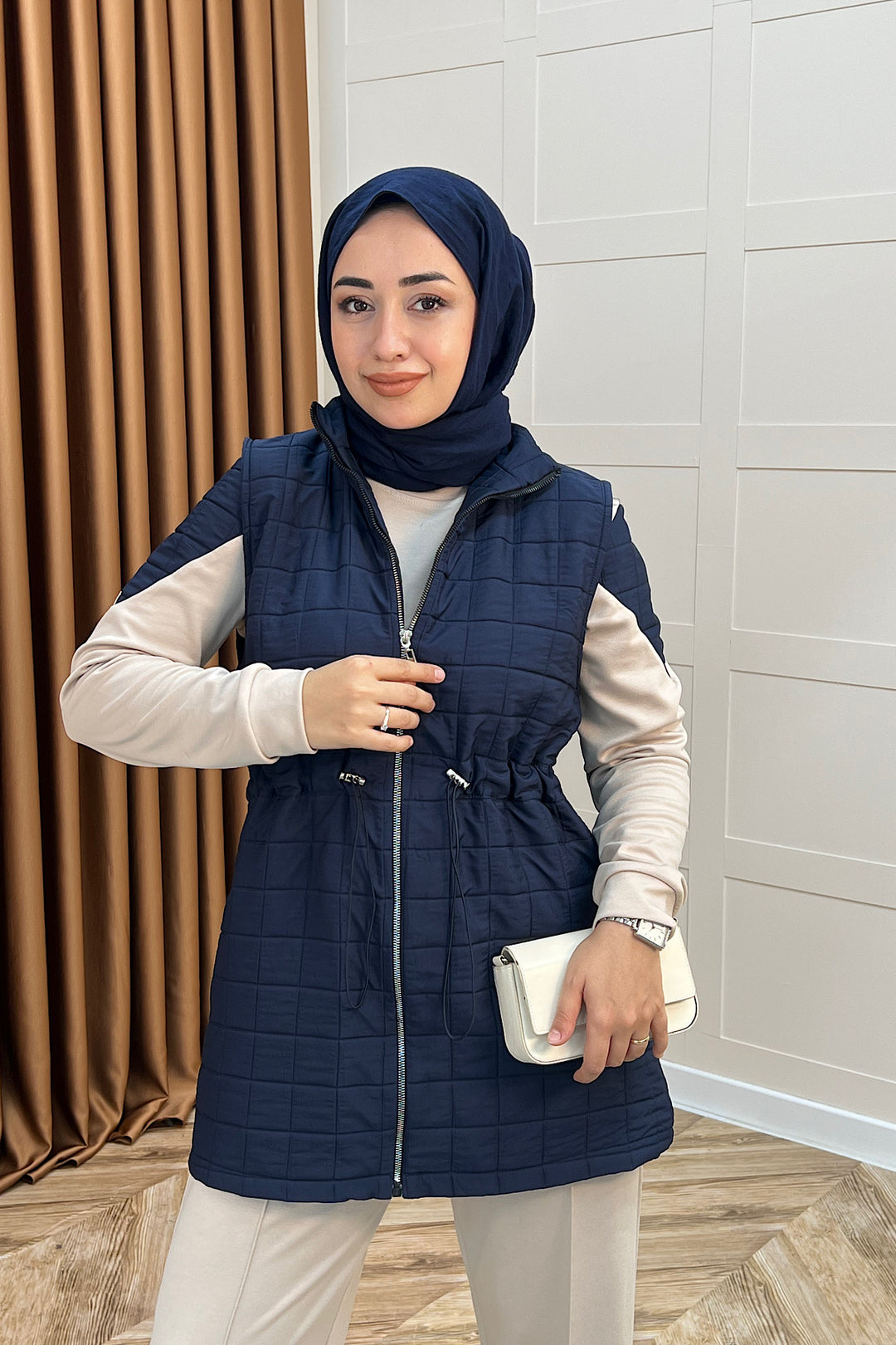 Armoni Kapitone Yelekli Üçlü Takım Lacivert 6015-LACIVERT