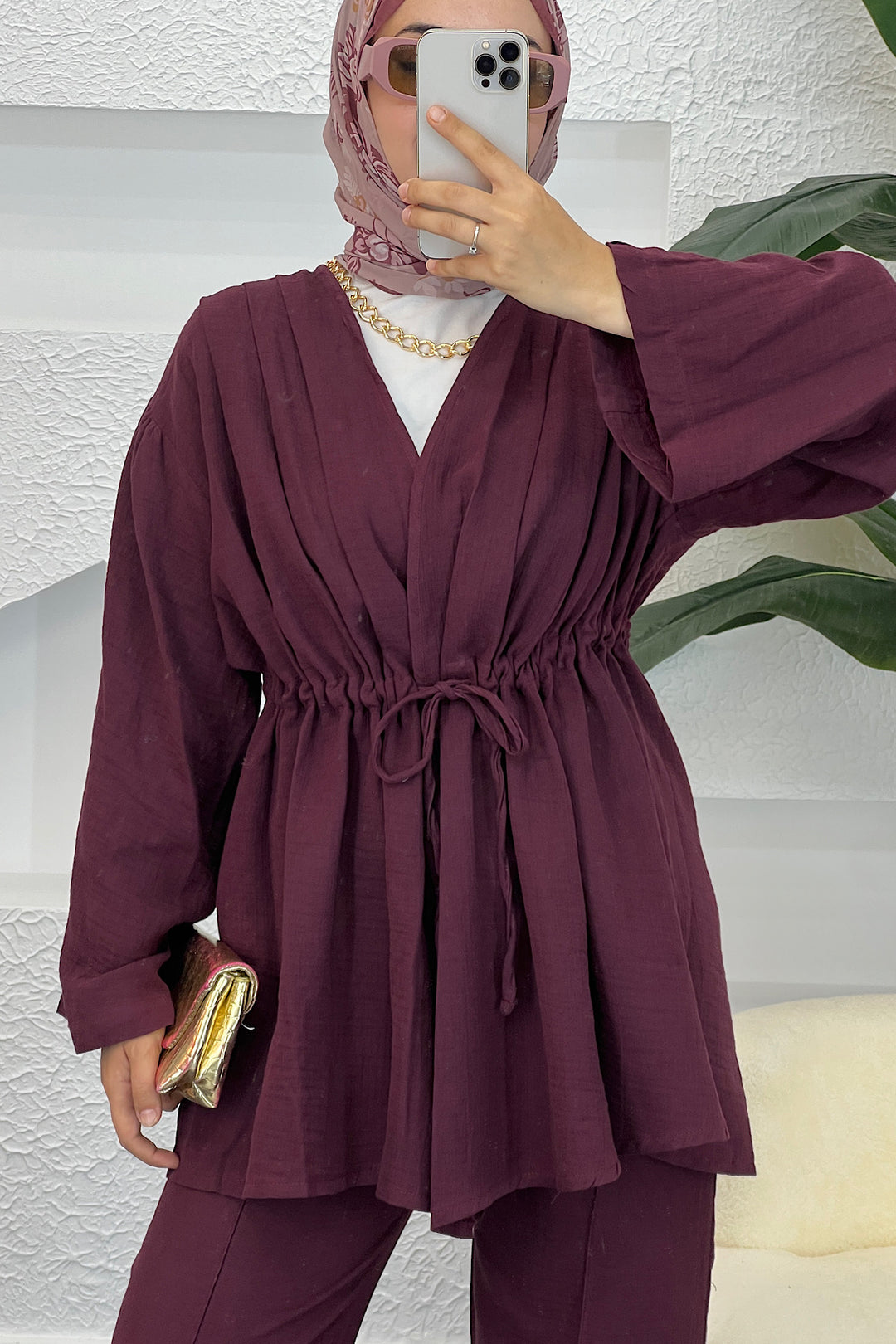 Müslin İkili Takım Bordo 1998-BORDO