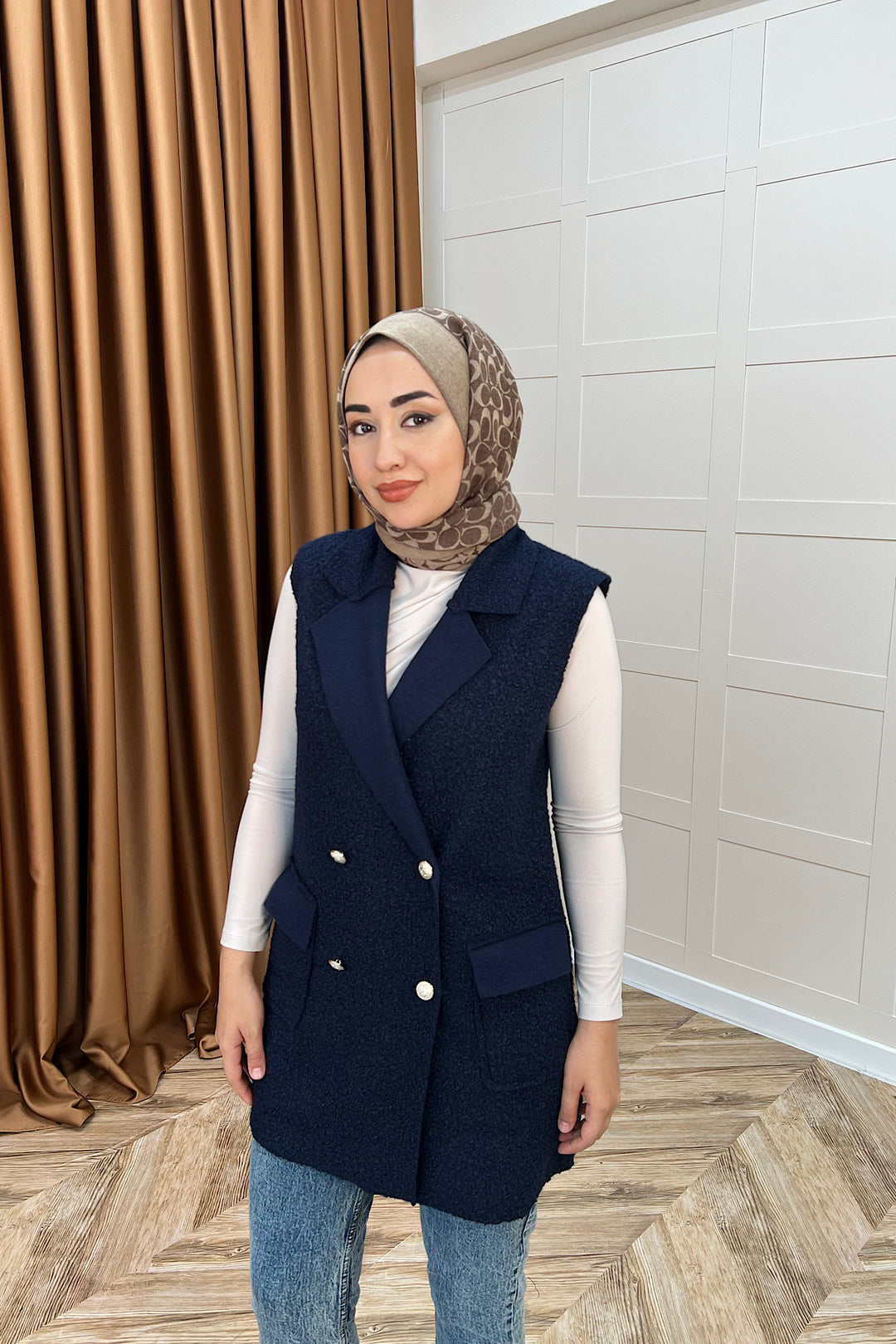 Maya Kısa Yelek Lacivert 7889-LACIVERT