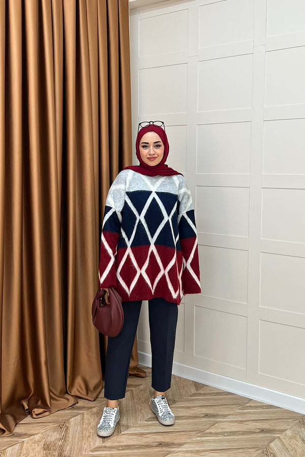 Lones Triko Kazak Bordo 241280-BORDO